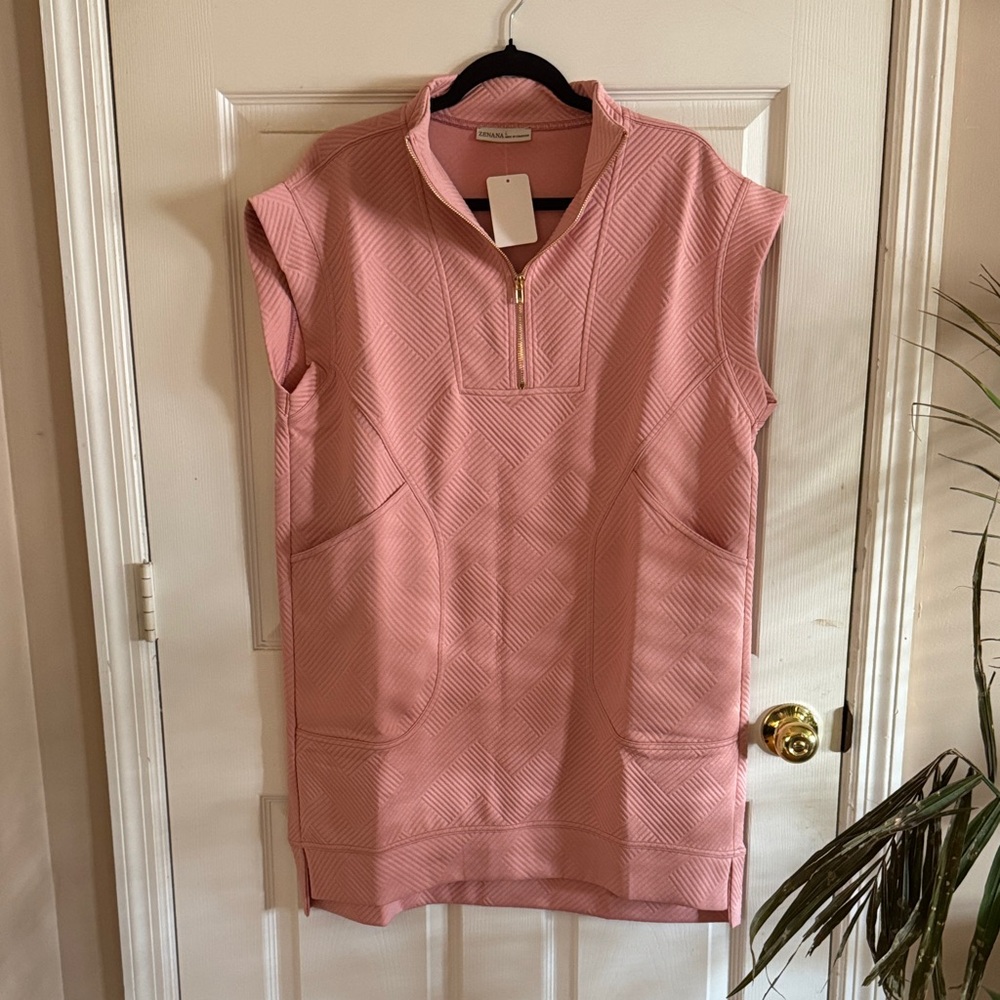 Zenana Outfitters Pink Textured Dress